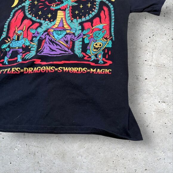 Wizard of Barge BDSM Battles Dragons Swords Magic Graphic T-Shirt Black L - Picture 6 of 9